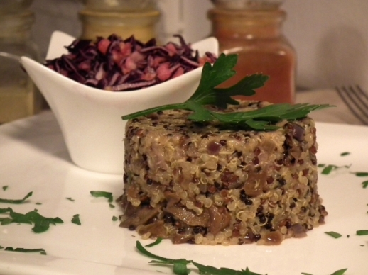 Quinoa rizoto s dubkmi a kapustovm altom