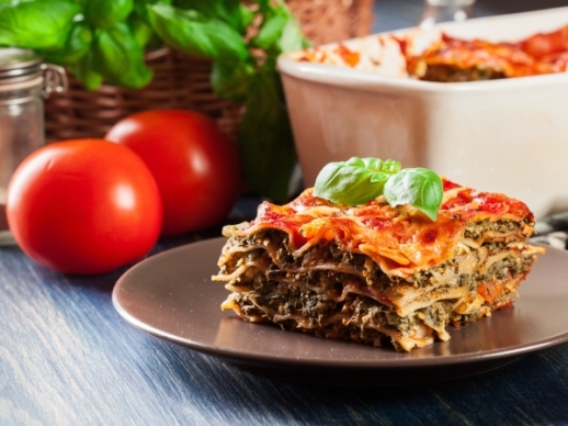 Celozrnn pentov lasagne s ricottou a paradajkovou omkou